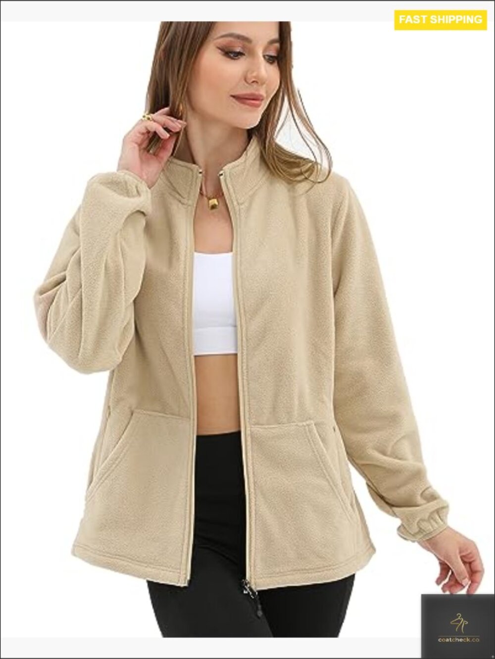 Warm Soft Lightweight Full Zip Fleece Jacket with 6 Pockets Winter - Picture 6 of 7